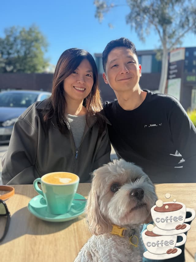 Coffee to Career's logo, a round circle with a dog that's sipping coffee in the center